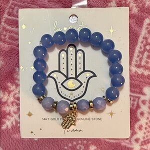 LU GAETA | 14K Gold Plated + Genuine Stone Bracelet